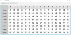 Microsoft YaHeiのU+4FDEは存在する
